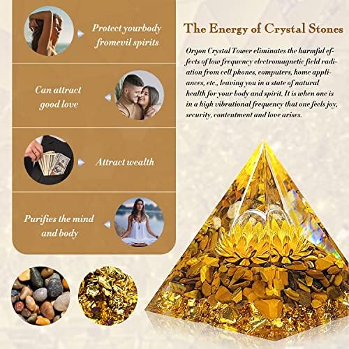 פירמידה אורגונה - פרח אנרגיה חיובית של חיים אורגוניט ריפוי פירמידות קריסטל, המקדמות עושר, שגשוג ומושך הצלחה