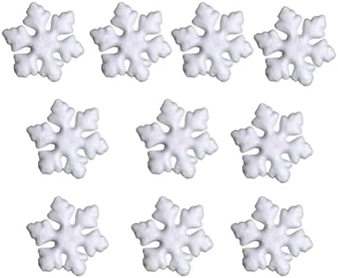 Magiclulu Decord Decor 10 PCS מלאכת מלאה פתית שלג 3 קצף לבן פתית שלג פתית שלג מגוון מגוונים מגוונים סטירופום פתית שלג למלאכות
