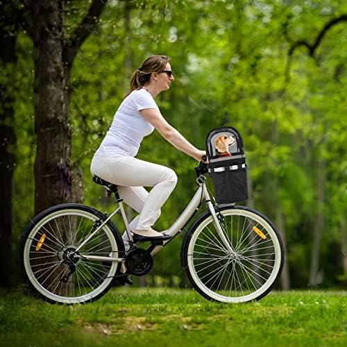 כיסוי סל אופניים Mnyeuly - כיסוי סל אופניים לכלבים נשלף עם פתיחת רוכסן מלאה ורשת נושמת, קל לשימוש ומתאים לסל
