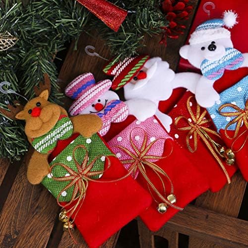 4 יחידות חג המולד קישוט קישוטי ילדי מתנת אחסון תיק עץ חג המולד תליית תיק תליון ילדים מתנת שקיות