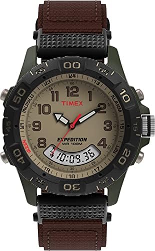 טיימקס גברים של 45181 משלחת שרף קומבו חום / ירוק ניילון רצועת שעון