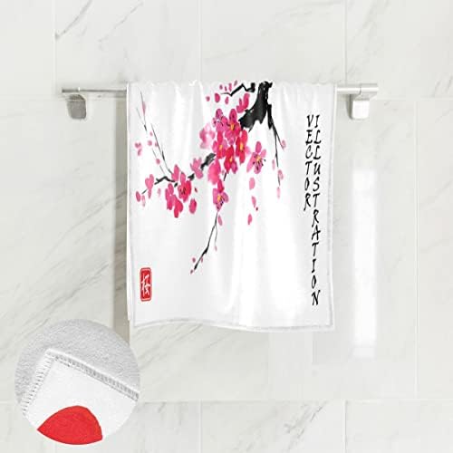 Alaza יפנית פריחת דובדבן מגבת יד יוגה כושר כותנה פנים כותנה מגבות ספא ​​סופגות רב תכליתי למטבח אמבט