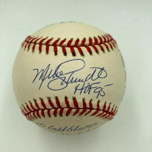 מייק שמידט חתם על קריירה כבדה בכתובת סטט בייסבול רג'י ג'קסון COA - כדורי בייסבול עם חתימה