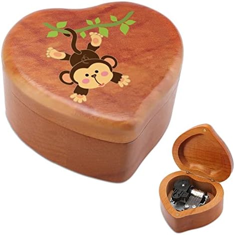 קופסת עץ קוף חמודה קופסת עץ קופסה עתיקה מתנות קופסאות מוזיקליות ליום הולדת חג מולד חג המולד