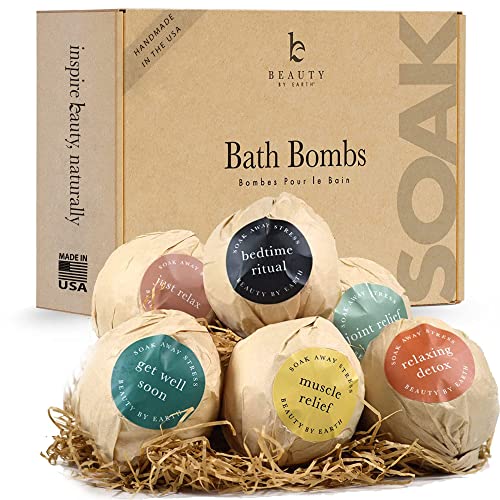 פצצות אמבט לנשים מרגיעות, תוצרת ארה ' ב - סט פצצת אמבט בועות פצצות אמבט אורגניות לילדים-טבעוני וכל פצצות האמבט הטבעיות