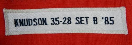 1985 יוסטון אסטרוס מארק קנודסון 41 משחק משמש למכנסיים לבנים 35-28 DP24430 - משחק משומש מכנסי MLB
