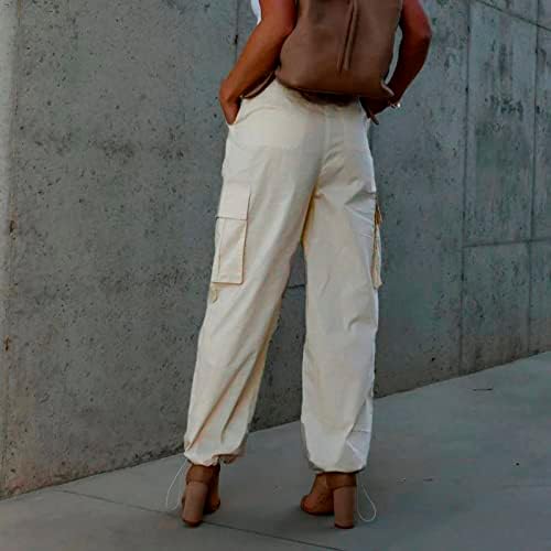 נשים מכנסי קז ' ואל לעבודה נשים של אופנה רופף מכנסיים מטען רטרו רב כיס נמוך מותניים נשים של כותנה מכנסיים