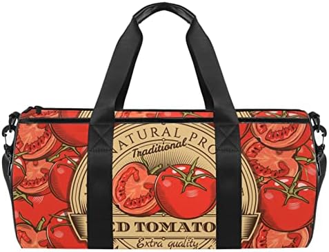 בציר אדום עגבניות תרמיל כתף לשאת תיק בד נסיעות תיק עבור חדר כושר ספורט ריקוד נסיעות סוף שבוע