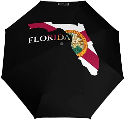 מפת פלורידה דגל מטריית נסיעות אטומה לרוח 3 קפלים מטרייה מתקפלת אוטומטית לגברים נשים