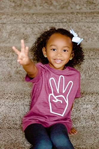 יד יום הולדת 3 עם שלוש אצבעות חולצות וראגלנים לילדות ולבנים תלבושת יום הולדת שלישית
