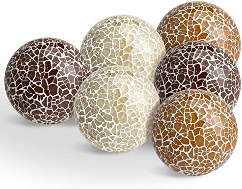 6 חתיכות כדורי פסיפס כדורי פסיפס דקורטיביים כדורי זכוכית דקורטיביים כדורי שולחן כדורים לעיצוב סלון כדורים מרכזיים