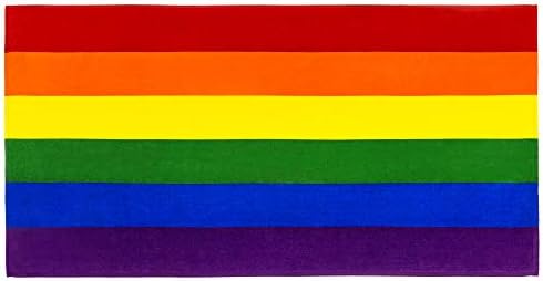 דגל הומוסקסואלי רך מגבת חוף מגבת גאווה להטבים 30 x 60 אינץ 'צבעי קשת תנועת התנגדות