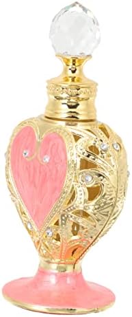 Aboufan זכוכית עדינה של Valentine בקבוקי בושם חיוניים מחזיק צורה חלולה עבור ערפל מתכת מזרחי לב מזרח לב מעודן אמייל