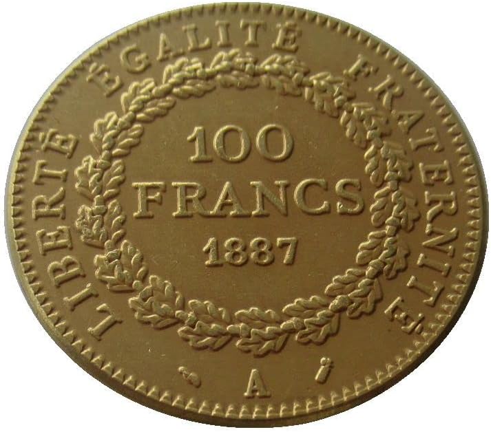 100 פרנק 1878-1906 אופציונלי פרנק פרנק עותק זר מטבע זיכרון מצופה זהב