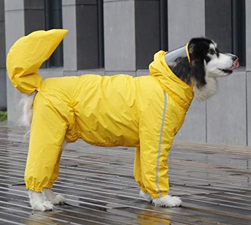 מעילי גשם קלים של Gabefish לכלבים גדולים, גזעים גדולים כלבים מעילי גשם עם רגליים צהובים 8xl