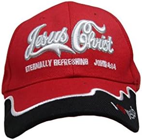 ישו הנוצרי הנוצרי לנצח מרענן אדום רקום כובע כובע