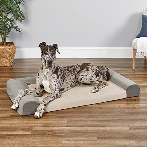 חתימה שקט זמן ® ספה מיטת כלב קצף זיכרון, אידיאלית לגזעי כלבים xlarge, אפור, מיטה מידה 55.71 x 35.04 x 5.91