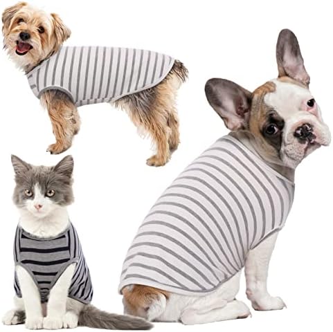 חולצות כלבים עם 2 חבילות חולצות כותנה גור כותנה אפוד אפוד חולצת טריקו רכה נושמת בגדי חיות מחמד קלאסיים לבוש תלבושות חג