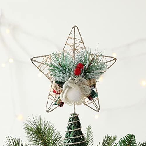 כדורי מיניאטורה קישוטים לחג המולד עץ חג המולד חמשת אביזרי כוכבים מחודדים זהב 3D Hollow Five Star מחודד קישוט חג המולד