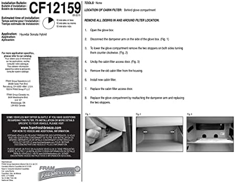 Fram Trand Breeze Canded Filter Filter החלפת תא הנוסעים לרכב עם סודה לשתייה של זרוע ופטיש, התקנה קלה, CF12159
