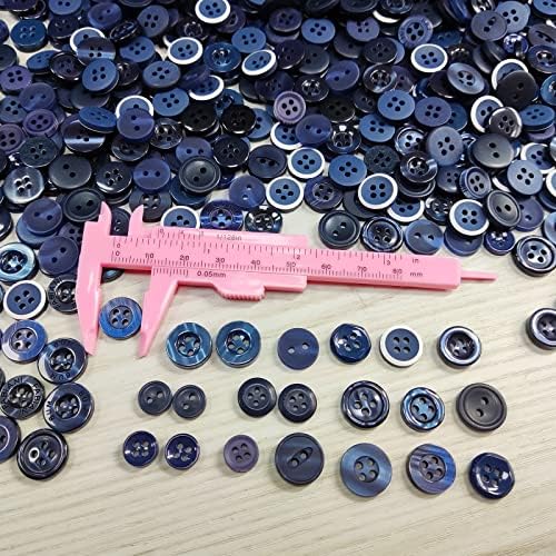 כפתורים קטנים של קובולאלה כחול כחול 800-1000 יחידות כפתורים בגודל מעורב באמנות כפתורים צבועים ביד לילדים לתפירה