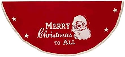קורט ס. אדלר חג שמח לכל וינטג 'חצאית עץ אדום סנטה קלאסי 52 אינץ