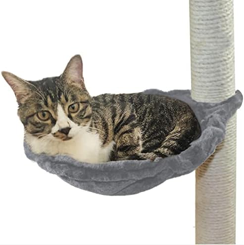 שנגוקאז 13.2& 34; אפור סל כורסת ערסל מיטת עבור חתול עץ מגדל החלפה, 5-חבילה תליית צעצועי עם מחרוזות אלסטיות, חתול עץ אביזרי
