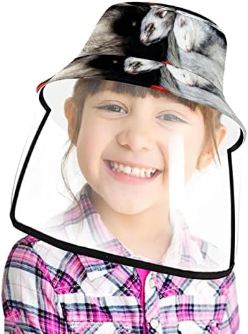 כובע מגן למבוגרים עם מגן פנים, כובע דייג כובע אנטי שמש, חיה שני נמרונים