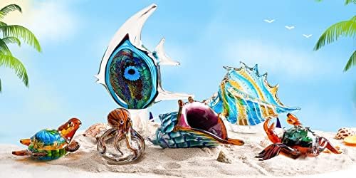 קישוט פסלוני צב ים של אוסטומה ביד קישוט פסלוני צב ים, קישוט לבעלי חיים לים לעיצוב בית, אוסף חיות ים למתנה ליום