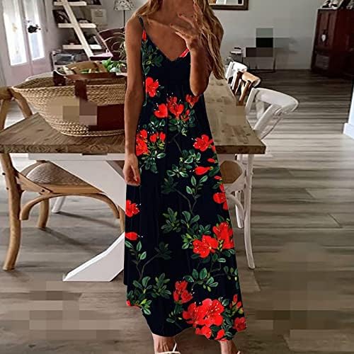 מקסי שמלות לנשים קיץ נשים אופנה מודפס רב צבע חוף מקסי שמלות מקרית מתגנדר סתיו שמלות עבור