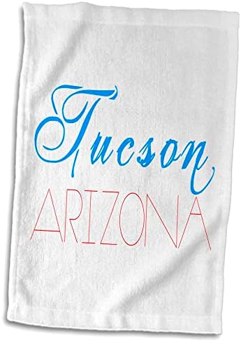 ערים אמריקאיות 3DROSE - טוסון אריזונה, כחול, אדום על לבן - מגבות