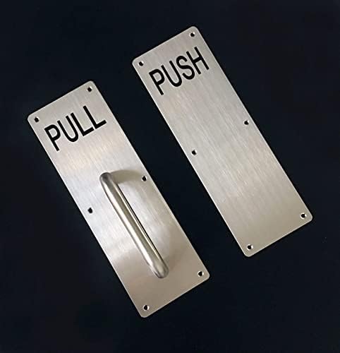 ידית דלת מפלדת Aimyoo Stainess ידית דלת מסחרית של Pull and Push עם ברגים 11.8 x 3.2