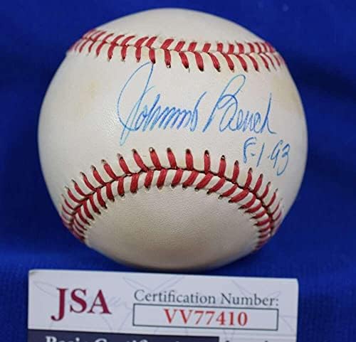 ג'וני ספסל 8-1-93 JSA COA החתימה בליגה הלאומית של בייסבול חתום-כדורי בייסבול חתימה