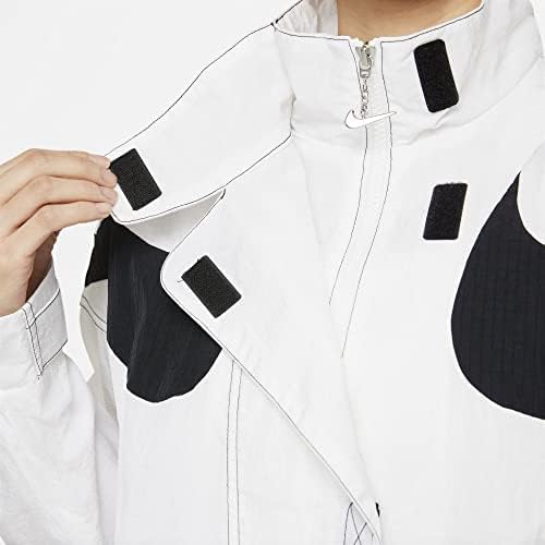 בגדי ספורט לנשים של נייקי סוווש דחה ז'קט גדול מדי - לבן/שחור סוווש
