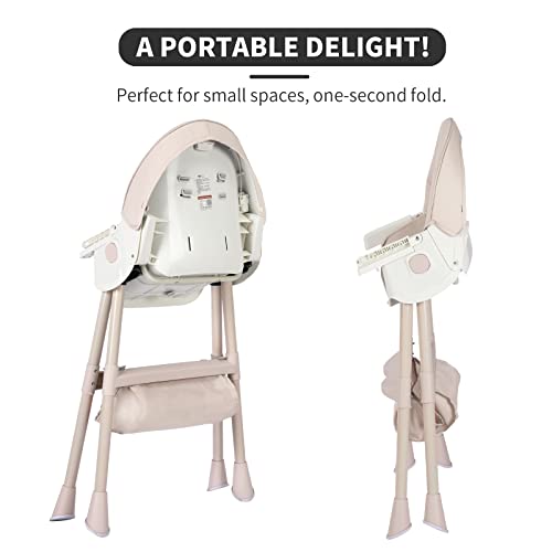 כסאות גבוהים 3 ב -1 עבור פעוטות לתינוקות, כסא תינוקות להמרה, משקל קל משקל נייד עם מגש נשלף רתמת רגליים מתכווננות