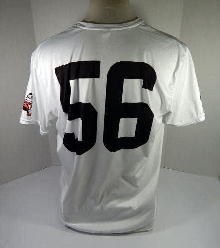 קליבלנד בראונס 56 משחק השתמשו בתרגול לבן חולצת אימון ג'רזי 2XL DP45221 - משחק NFL לא חתום משומש