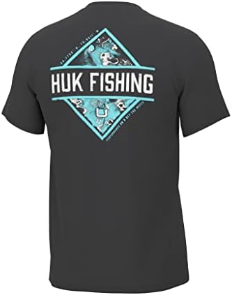 ביצועי שרוול קצר של Huk גברים, חולצת טריקו דיג