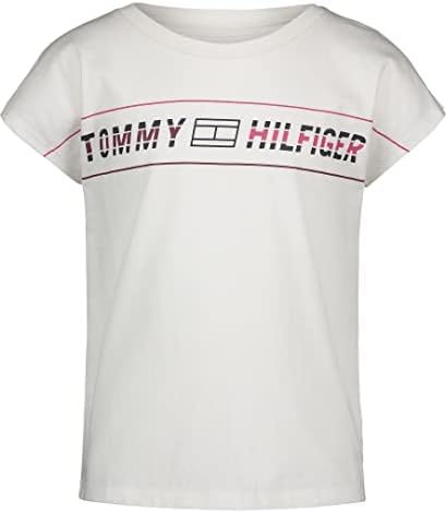 חולצת טריקו עם שרוול קצר של בנות טומי הילפיגר, מחשוף צוות, קל משקל ונמתח
