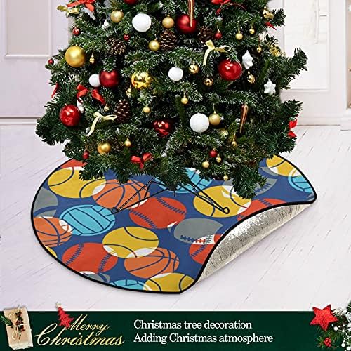 כדורי ספורט מחצלת עץ חג המולד עץ עץ עץ עץ מגש מגש שטיח מתחת לאביזר עץ חג המולד לאספקת בית הגנה על הרצפה 28 אינץ '