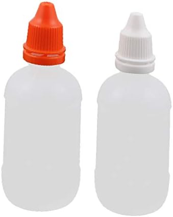 X-DREE 2 יחידות 50 מל טפטפת צלילה בקבוק פלסטיק טיפה עין נוזל סחיטה סחיטה כובע אדום ריק (2 יחידות 50 מל טפטפת צלילה