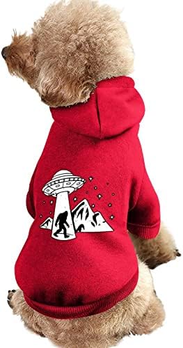 Bigfoot Ufo Aliens אופנה קפוצ'ונים מחמד חיות מחמד בגדי כלבים חמים רכים סוודר חיות מחמד עמיד עם כובע