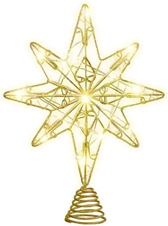 אורות טופר עץ חג המולד של מפולש אורות LED LED תאורה מוארת כוכב מואר חג המולד טופר פרוג'קטר למקורה חיצוני כריסטמה