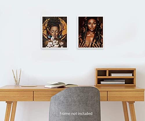 ילדה שחורה אישה אפריקאית קיר אמנות פוסטרים אסתטיים, סגנון רטרו אישה שחורה נושא אתני נושא בד אמנות להדפסי חדר חדר נערות