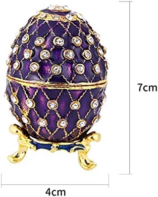 תכשיטי תיבת קריסטל משובץ צירים ביצה בצורת תכשיט תיבת טבעת שרשרת אריזת מתנה מחזיק אוסף אחסון