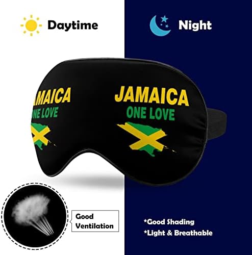 דגל ג'מייקה מפת דגל אחת אהבה מסכת עיניים רכה אפקטיבית מסכת שינה נוחות כיסוי עיניים עם רצועה מתכווננת אלסטית