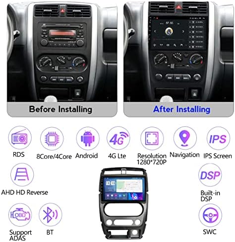 FBKPHSS אנדרואיד 11 רדיו מכוניות DIN כפולות לסוזוקי-ג'ימני 2007-2012 מערכת ניווט GPS 9 אינץ 'מולטימדיה נגן וידאו