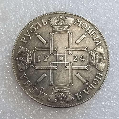 מלאכות עתיקות 1724 קולקציית דולרי הכסף של מטבעת זיכרון רוסית 2358