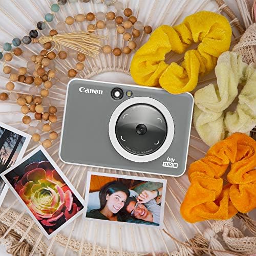Canon Ivy Cliq 2 מדפסת מצלמה מיידית, מדפסת צילום מיני, חבילת נייר צילום מט זינק, 20 גיליונות, לבן, 2 x 3.