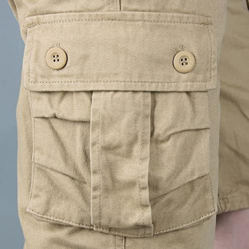 מכנסיים קצרים לגברים של ימוסרה מכנסיים קצוצים במותניים אמצעיים מזדמנים מכנסיים מרובי כיסים חיצוניים מכנסי רגל ישרים מכנסיים