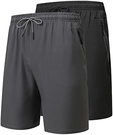מכנסיים קצרים של אימון יבש מהיר של Honcan מכנסיים קצרים בביצועים אתלטיים עם כיסי רוכסן לאימוני חדר כושר